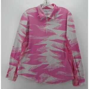 Ibkul Top Medium Golf Shirt Performance 1/4 Zip Abstract Breathable